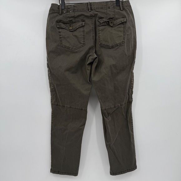 White House Black Market Pants Women 8 Green Slim Crop Utility Y2K Embroidered - Picture 4 of 14